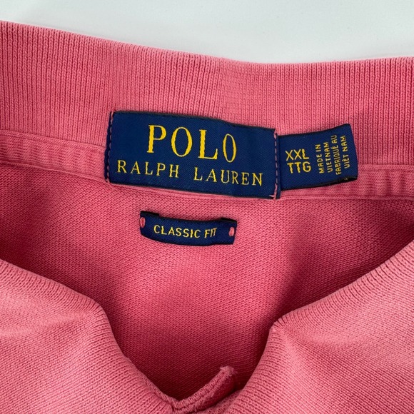 Polo Ralph Lauren Mens XXL Classic Fit Big Pony Polo Shirt Coral Short Sleeve - Picture 4 of 9